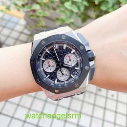 AP Wrist Watch Collection Royal Oak Offshore Series 26420SO Precision Steel Ceramic Ring Back Transparent Chronograph Men Fashion Leisure Business Sports Machine