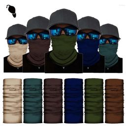 Bandanas 2024 Solid Colour Series Gradient Outdoor White Blank Riding Mask Seamless Polyester Multifunctional Magic Bandana