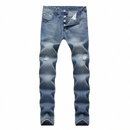 high Quality Fi Jeans Denim Brand Ripped Pants For Men Patchwork Straight Distred Scratched Fi Ruined Large Size 21bt#