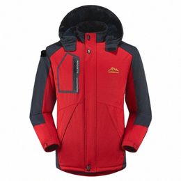 men's Mountain Snow Coats Winter Warm Waterproof Ski Jackets Hooded Windbreakers Windproof Raincoats Fleece Lined Bomber Jackets a55T#