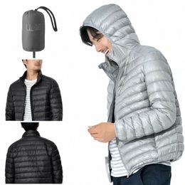 men's Winter Slim Down Jacket Fiable Warm Foldable Waterproof Windproof Breathable Outerwear Plus Size Men Hoodie Jacket 68ft#