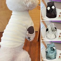 Dog Apparel Pet Pullover Top Small Spring Fall Sweatshirt Soft Breathable Short Sleeve Sweater With Elastic Two Legs Solid For