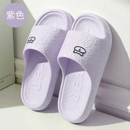 Slippers Outdoors Summer Women Men Flat Thick Platform Non-Slip Cartoon Home Bath Sandals Beach Slides Couples Ladies Shoes H240328I68I