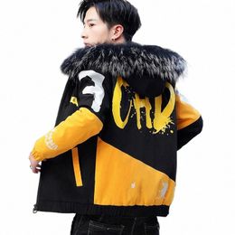 2023 Fi Winter Jacket Men Big Cool Fur Collar Casual Parka Outwear Thicken Warm Hooded Coat Mens Winter Jackets And Coats t3Vi#