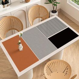 Table Cloth Proof Mat No-wash And Heat-Simple Striped Waterproof Oilinsulated J2587