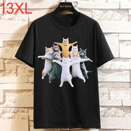 Men's T Shirts Summer Tide Casual Loose O Neck Short-sleeved T-shirt Plus Size Fat Man Half-sleeve 11XL 12XL 13XL 190kg Men Clothing