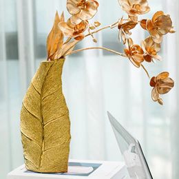 Vases Leaf Shaped Flower Vase Ceramic Flowerpot Nordic Decorative Desk