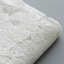 accessories Pure White Embroidered Watersoluble Hollowed Out Lace Fabric For Wedding Dresses and Cheongsam Custom Clothing Sewing Fabrics