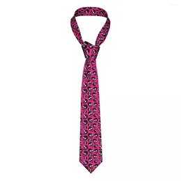 Bow Ties Pink Tie Terror Skull Daily Wear Cravat Business Necktie Polyester