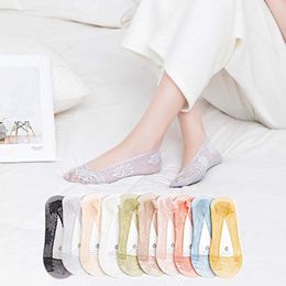 Women Socks Soft Thin Non-slip Sock Silicone Pad Summer Low Top Slippers Boat Invisible Ultra-thin