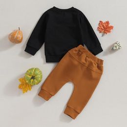 Clothing Sets Toddler Baby Boy Thanksgiving Pant Set Long Sleeve Letters Pie Print Sweatshirt Infant Kid Clothes