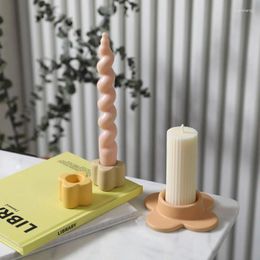 Candle Holders 1pc Fashion Aroma Container Cream Color Home Decor Ceramic Candlestick Ornament Nordic Style For