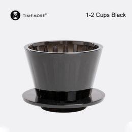 TIMEMORE B75 Wave Coffee Dripper Crystal Eye Pour Over Coffee Philtre PCTG 1-2 Cups Coffee Maker Flat Bottom Increase Uniformity 240313