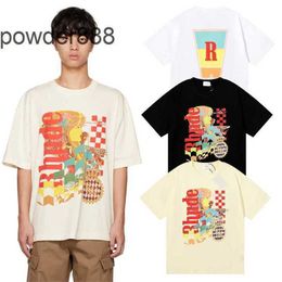 Beauty Vision Pursues Enjoyment Joyride Letter Printed Short Sleeved Loose T-shirt for Men and Women Unique Trend Rhude