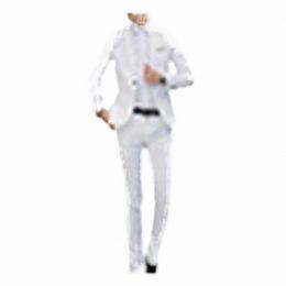 2pcs Plus Size Men Solid Colour Lg Sleeve Lapel Slim Butt Busin Suit Men's Wedding Office Meeting Sets Men's Clothing s4af#