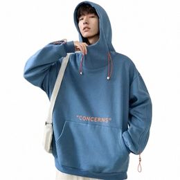 men's Clothing Hooded Sweatshirts for Man Print Blue Fleeced Hoodies One Piece New in Harajuku Fi Free Ship Offers Warm L2LS#