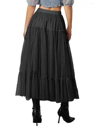 Skirts Tulle For Women Long Length Tutu Fairy Tiered Skirt A Line Mesh Elastic Waist Bridesmaid Petticoat
