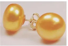 Stud Earrings Charming 10-11mm South Sea GOLD Pearl 14K Women's Jewelryfine JewelryJewelry Making