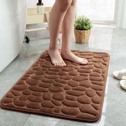 Bath Mats Memory Absorbent Non-slip Rug Foam Shower Pad Embossed Foot Cobblestone Bathtub Bathroom Carpet Mat