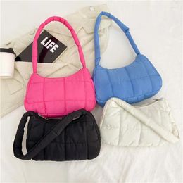 Evening Bags Winter Fashion Quilted Handbags Ladies Casual Cotton-Padded Solid Colour Small Top-Handle Women Underarm Shoulder