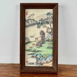 Chinese wind elf a family of landscape painting tabletop table solid wood photo frame creative peripheral animation 2024 new model 24032810