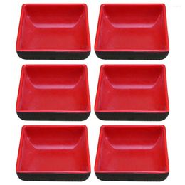 Plates 6 Pcs Melamine Sauce Dishes Square Shape Spice Serving Seasoning