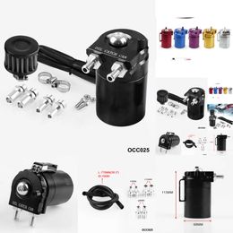 300ML Car Oil Breather Catch Can Baffled Petrol Diesel Turbo Tank Reservoir Filter Kit Aluminum Alloy Black Tank Oil Filter