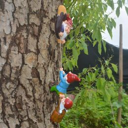 Sculptures 7cm and 12cm Dwarf Tree Climbing Little Man Outdoor Decoration Statue