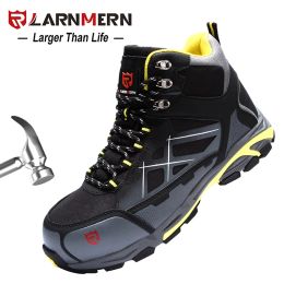 Boots LARNMERN 2022 Safety Shoes Men S3 SRC Professional Protection Comfortable Breathable Lightweight Steel Toe Antinail Work Shoes