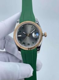 2024 U1 Womens Watches 36mm Fashion Designer Automatic Mechanical Movement Lady watch Stainless Steel Waterproof 126200 Green Rubber Strap