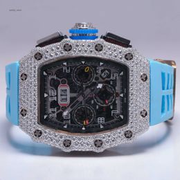 Blinged Out Hip Hop Full Diamond Case for Hip Hop Enthusiasts Customizable Certified Automatic Movement Moissanite Diamond Watch