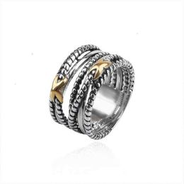 Men Classic Cross Ring Vintage Women Fashion Rings for Braided Designer Copper ed Wire Jewelry X Engagement Anniversary Gift246O
