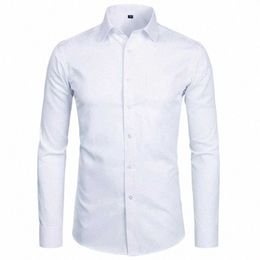 Camicie da uomo di alta qualità Dr 2023 Fi New Slim Fit Camicia a maniche lunghe da uomo Nero Bianco Camicia formale Butt Up Chemise Homme x9iv #