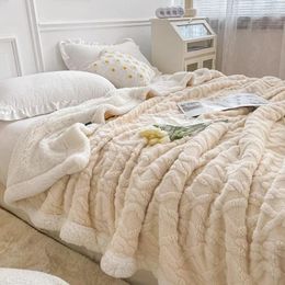 Blankets Bedspread Thick Plaid Bed Blanket Sofa And Fleece Soft Children Duvet Cover Adults Wool Warm Winter Throws Throw