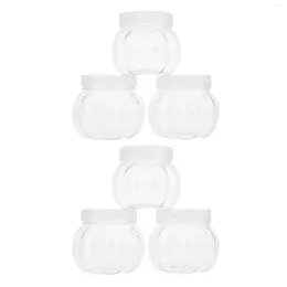 Storage Bottles 12 Pcs Pet Pumpkin Jar Wrapping Canister Cookie Glass Mini Candy Jars The Transparent Holder Gift Child Cookies