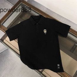 2024 Summer Fashion Brand Lao Foye Hot Rolled Diamond Polo Shirt Mens Youth Business Loose Short Sleeved T-shirt