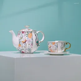 Teaware Sets High-end 1Tea Pot And 2 Tea Cup Saucer Set European-style Home Luxury Bone China Exquisite Retro Afternoon For Gift Box