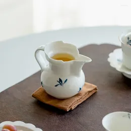 Cups Saucers 200ml Pure Hand-painted Butterfly Orchid Tea Pitcher Creative Monk Hat Justice Cup Divide Ceramic Fair Set Chahai