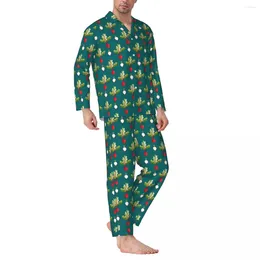 Home Clothing Radishes Pajamas Men Cute Vegetable Print Kawaii Leisure Nightwear Autumn 2 Piece Retro Oversized Graphic Pajama Sets