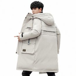 Зима 2021, мужская пуховая куртка средней длины, новое теплое толстое повседневное пальто, мужское однотонное Fi Trend, Прямая поставка w7EU #
