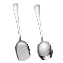 Spoons Big Spoon Cutlery Soup Shape Stainless Steel Portion Control Serving