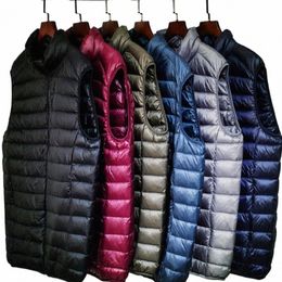 plus size down vest ultra-thin lightweight down jacket men's extra large vest winter vest men 5xl 6xl 7XL 615j#