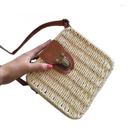 Shoulder Bags Small Straw Bag Women Summer Woven Crossbody Beach Square Box Messenger ZCY041B