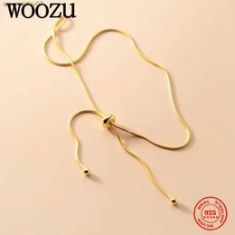 Anklets WOOZU Real 925 sterling silver Korean snake bone chain ankle bracelet suitable for womens wedding feet summer beach exquisite jewelry gift accessoriesL240