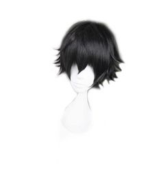High Quality Anime Edogawa Ranpo Cosplay Wig Bungo Stray Dogs Short Black Heat Resistant Synthetic Hair Wigs wig Cap4985737