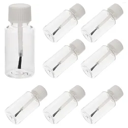 Storage Bottles 8 Pcs Empty Nail Polish Bottle Portable Gels With Brush Clear Fingernail Design Manicure Holder The Pet