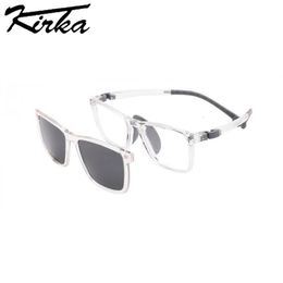 Kirka TR90 Clip-on Sunglasses for Kids Solid Colour Magnetic Sun Glasses Child Eyewear Polarised Glasses Fashion Brand Design 240322