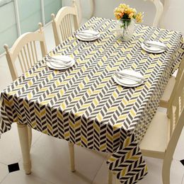 Table Cloth Modern Minimalist Polyester Cotton Imitation Linen Geometric Lines Trapezoidal Printed Tablecloth