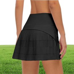 Women039s Yoga Sports Fitness Gym Shorts Antiglare Quickdrying Breathable Tennis Skirt Running Training Pleated Skirt8086813