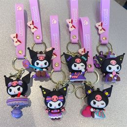 Cartoon Kuromi Character Silicon Pendant Jewelry Key chain Backpack Ornament Car key Ring Gifts